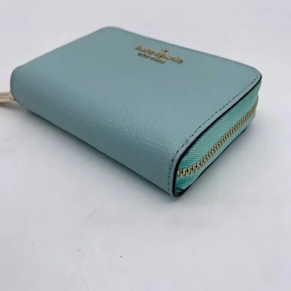Kate Spade Darcy Sky Blue Pebbled Leather Zip Around Card Case - Picture 6 of 10